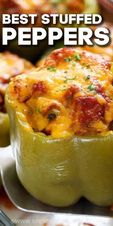 Best Stuffed Peppers, Best Stuffed Pepper Recipe, Easy Stuffed Pepper Recipe, Stuffed Pepper Recipe, Easy Stuffed Peppers, Pepper Recipe, Bell Pepper Recipes, Stuffed Pepper, Beef Recipes Easy