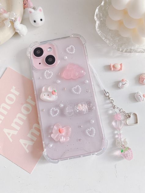 ❤️TPU resin phone case. 🎀Since it is a handmade product, bubbles may form in the case during manufacturing.If you want to add or change parts, please message me. Iphone 16 Pro Phone Case, Cute Iphone 13 Cases, Iphone 16 Case, Phone Decoration Ideas, Cute Iphone Cases Aesthetic Pink, Jelly Phone Case, Iphone 12 Phone Cases, Cute Phone Cases Aesthetic, Kawaii Clear Phone Case