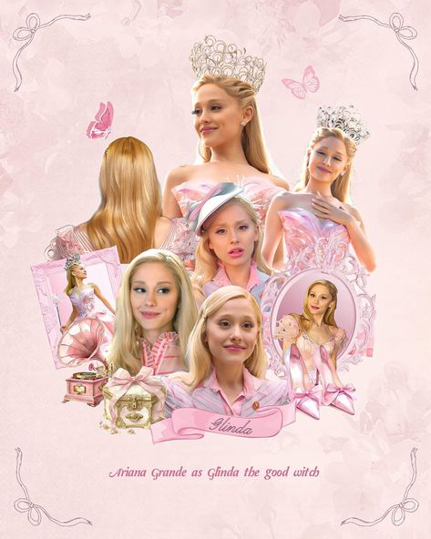 Ariana Grande Poster Aesthetic, Ariana Grande Glinda Wicked, Ariana Glinda, Wicked Ariana Grande, Glinda Aesthetic, Wicked Poster, Wicked Aesthetic, Ariana Grande Wicked, Teen Posters