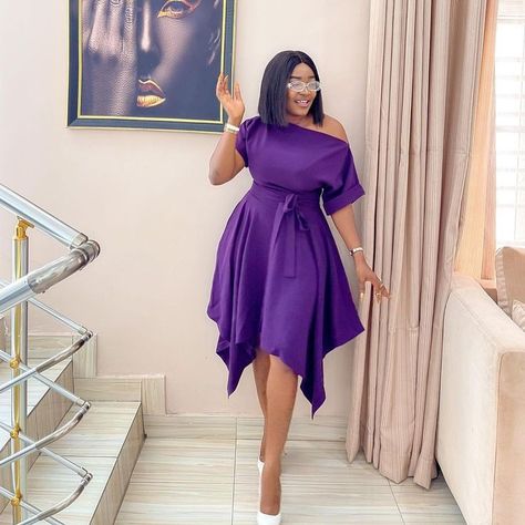 Simple Short Material Gown, Casual Chiffon Short Gowns, Short Flare Gown Styles Chiffon, Handkerchief Gown Styles, Latest Short Gown For Materials, Chiffon Office Gowns For Women, Flare Gown Styles Nigeria, Flay Gown Styles Material, Short Free Gowns Classy English