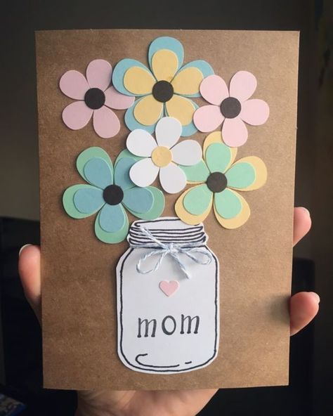 Homemade Card Mothers Day, Mother’s Day Homemade Card Ideas Easy, Mothers Day Crafts For Kids Cards, Mother's Day Cards Homemade, Mothers Day Cards Craft Easy, Mother Day Gift Ideas Easy, Handmade Cards For Mother’s Day, Card For 8 Mart, Easy Diy Mother’s Day Card