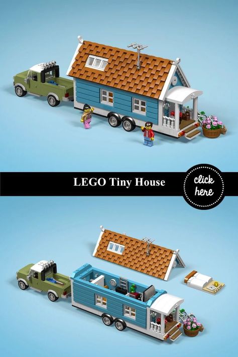 Lego Tiny House, Diy Lego Builds, Lego Houses Ideas, Lego Building Ideas Instructions, What To Build With Legos, Small Lego House, Small Lego Builds, Lego House Instructions, Lego Ideas To Build Easy