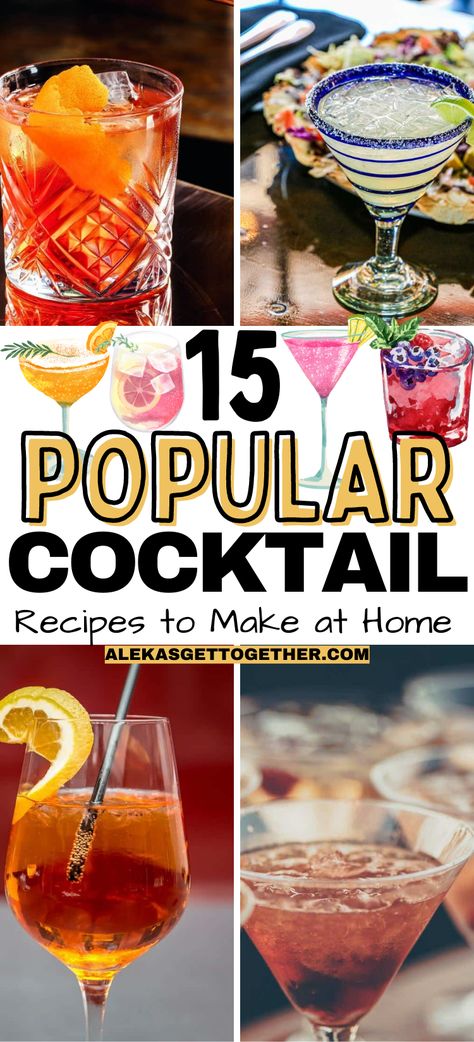 Top Alcoholic Drinks, Most Popular Alcoholic Drinks, Popular Mixed Drinks, Popular Drink Recipes, Popular Cocktail Recipes, Strong Cocktails, Rum Cocktail Recipes, Most Popular Cocktails, Liquor Recipes