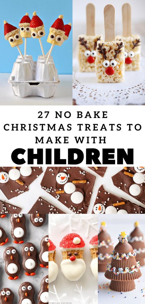 27 Easy No Bake Christmas Treats to Make with Kids | Lifestyle of a Foodie Christmas Baking For Kids, Treats To Make With Kids, No Bake Christmas Treats, Kids Christmas Treats, No Bake Christmas, Easy Kids Christmas, Christmas Desserts Kids, Christmas Treats To Make, Christmas Food Crafts