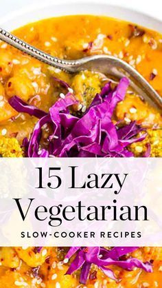 Vegetarian Slow Cooker Recipes Easy, Lazy Vegetarian, Vegetarian Slow Cooker, Vegetarian Slow Cooker Recipes, Vegetarian Crockpot Recipes, Slow Cooker Vegetarian, Vegetarian Crockpot, Tasty Vegetarian Recipes, Slow Cooker Soup