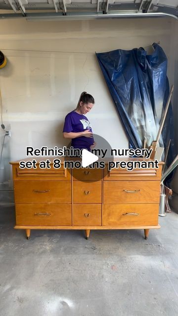 Courtney Krick | Furniture Flips & DIY on Instagram: "�🚨SHARE to inspire & Comment “BOY” for a list of products and tools I used in this flip!  I’m cheap! I hate buying new, especially if I can make it myself! Purchased this dresser set for $125 and made it into something better than I could find in stores! 💙😍  #nursery #nurseryfurniture #changingtable #baby #furnituredesign #furnitureflip #furnituremakeover #diy" Changing Table Dresser Repurpose, Kids Dresser Makeover, Diy Nursery Dresser, Baby Furniture Diy, Changing Table Makeover, Nursery Dresser Diy, Painted Dresser Ideas, Baby Changing Table Dresser, Dresser Diy