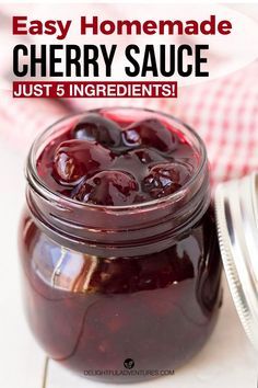 Homemade Cherry Sauce, Cherry Sauce Recipe, Wheat Waffles, Lighter Recipes, Ice Cream Sauce, Cherry Compote, Cherry Sauce, Fruit Sauce, Cheesecake Ice Cream