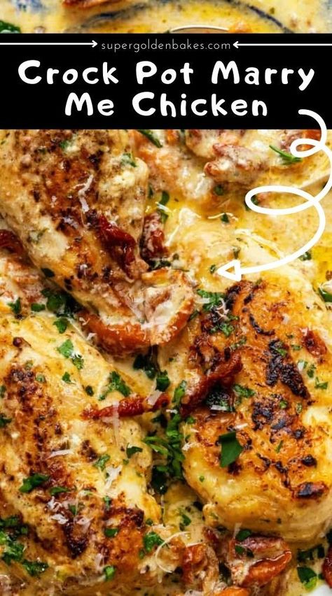 Sundried Tomato Sauce, Slow Cooker Chicken Recipe, Chicken Breast Crockpot Recipes, Crockpot Chicken Breast, Marry Me Chicken, Chicken Crockpot Recipes Easy, Easy Crockpot Dinners, Easy Slow Cooker Chicken, Chicken Tender