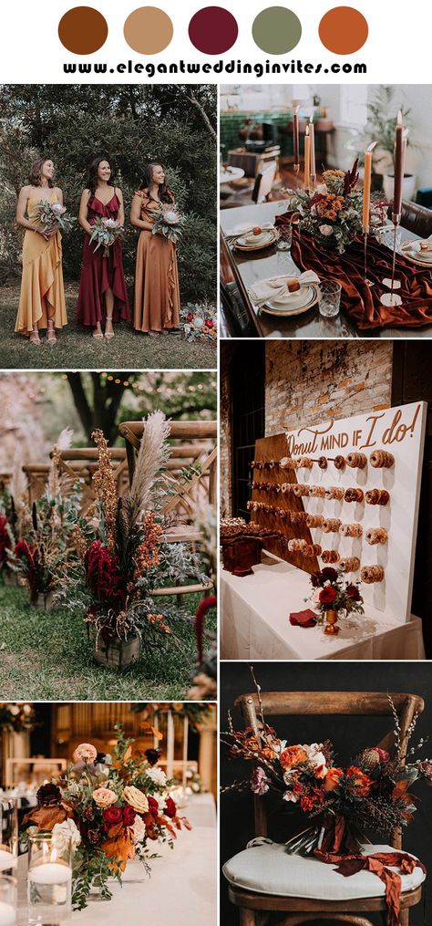 Wedding Palettes, Rust Wedding, Fall Wedding Color Schemes, Rusting Wedding, Wedding Color Pallet, Wedding Themes Fall, Wedding Theme Colors, Future Wedding Plans, September Wedding