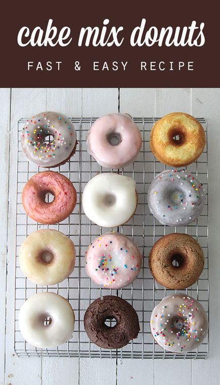 Baked Cake Mix Donut Recipe, Cake Mix Donuts Recipe, Cake Mix Donuts, Mini Donuts Maker, Cake Donuts Recipe, Homemade Donuts Recipe, Baked Cake, Baked Donut Recipes, Donut Maker