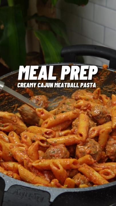 Cajun Meatballs, Meatball Pasta, Minced Beef, High Protein Meal Prep, Pasta Water, Food Carving, Creamy Pasta, Penne Pasta, Cajun Seasoning