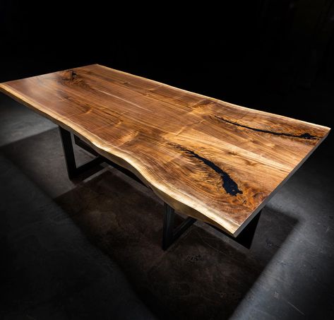 Our Signature Book-matched series with Black Walnut Live Edge slabs shot by the talented @jaredpowellphotography Live Edge Kitchen Table, Makers Studio, Live Edge Design, Walnut Live Edge, Live Edge Dining Table, Black Walnut Wood, Counter Table, Computer Table, Live Edge Table