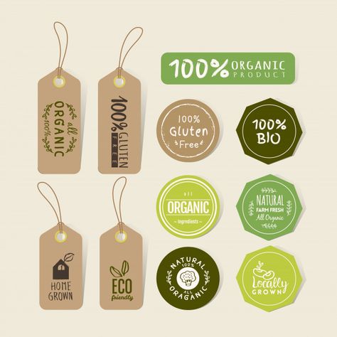 Label Sticker Design, Organic Food Labels, Organic Food Packaging, Food Brand Logos, Organic Food Logo, Organic Packaging, Organic Labels, Organic Logo Design, Nature Logo Design