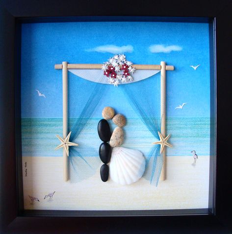 Wedding Gift Pebble Art- Couple's Pebble Art- Custom Wedding Gift- Unique Wedding Gift- Bride and Groom Gift- Couple's Gift- Pebble Art by Medha Rode at www.etsy.com/shop/MedhaRode Art Couples, Beach Wedding Gifts, Wedding Decors, Pebble Pictures, Bride And Groom Gifts, Wedding Gifts For Bride, Unique Wedding Gifts, Custom Wedding Gifts, Wedding Gifts For Couples