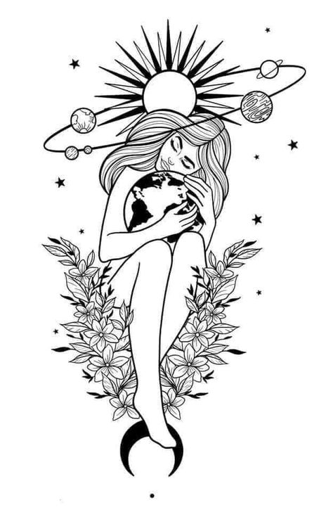 Virgo Tattoo Designs, Tattoo Coloring Book, Virgo Tattoo, Beautiful Flower Tattoos, Goddess Tattoo, Kawaii Tattoo, Dope Tattoos For Women, Beautiful Tattoo, R Tattoo