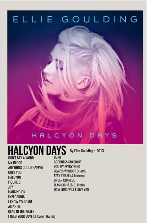 minimal polaroid album cover poster for halcyon days by ellie goulding Ellie Goulding Album Cover, Polaroid Album Cover, Ellie Goulding Halcyon, Polaroid Album, Indie Movie Posters, Series Posters, Custom Album Covers, Minimalist Music, Album Posters