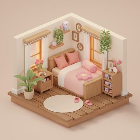 Isometric Rooms, Isometric Room, Blender Ideas, 3d Isometric, 3d Room, Blender Models, 3d Interior Design, 3d Blender, Isometric Art