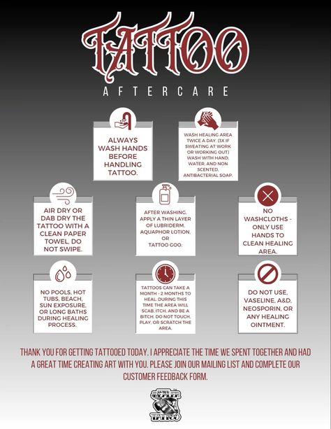 REALDESIGNDEALERTATTOO TATTOO AFTERCARE SHEET Tattoo Aftercare Kit, Tattoo Aftercare Instructions, Tattooing Tips, Tattooing 101, Tattoo Prep, Tattoo Needle Sizes, Tattoo Learning, Tattoo Aftercare Tips, Tattoo After Care