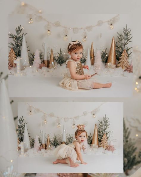 Hot Cocoa Mini Session Photo Shoot, Christmas Cake Smash Girl, One Year Old Christmas Photos, Winter First Birthday Photoshoot, Sitter Shoot, Winter Wonderland Cake Smash, Winter Wonderland Cake, Winter Onederland Birthday Party, Onederland Birthday Party