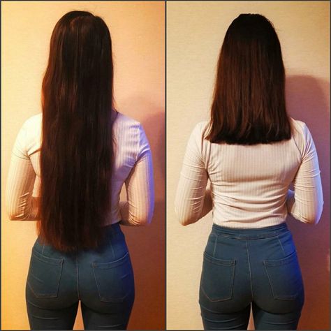 Vs Hair, Long Hair Haircuts, Long Hair Cut Short, Hair Ritual, Before And After Haircut, Forced Haircut, Huge Hair, Long Shiny Hair, Girls Short Haircuts