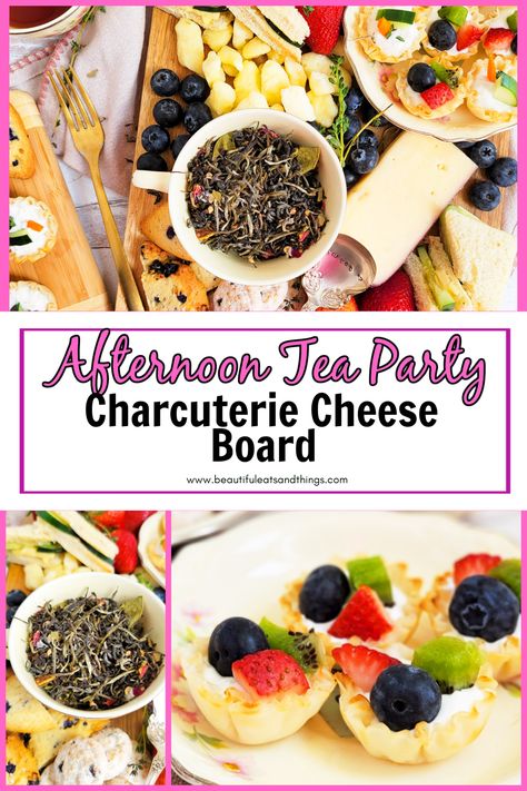 Afternoon Charcuterie Board, Adult Tea Party, Tea Party Menu, Charcuterie Cheese Board, Afternoon Tea Party, Natural Cheese, Gourmet Cheese, Charcuterie Inspiration, Charcuterie Cheese