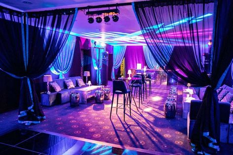 Brocket hall nightclub setup Basement Party Setup, Nightclub Birthday Party, Nightclub Party Ideas, Home Club Party, Brocket Hall, Backyard Birthday Parties, Club Look, Backyard Birthday, Party Setup