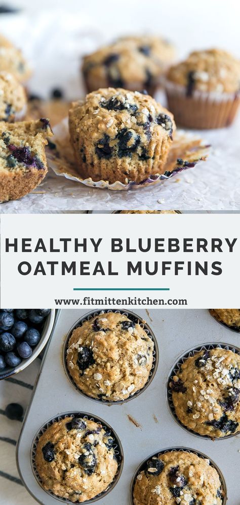 Oatmeal Blueberry Muffins, Healthy Blueberry Oatmeal, Oatmeal Blueberry Muffins Healthy, Homemade Muffins Recipe, Oatmeal Blueberry, Blueberry Oatmeal Muffins, Blueberry Oat, Healthy Muffin Recipes, Blueberry Oatmeal