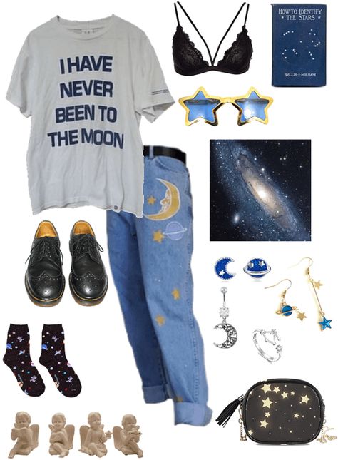 space gay 2 Outfit | ShopLook Crystalcore Outfit, Starcore Outfit Ideas, Outer Space Outfit Aesthetic, Astronomy Clothes Aesthetic, Astrology Themed Outfits, Space Witch Aesthetic Outfit, Space Related Outfits, Crystalcore Aesthetic Outfits, Cute Space Themed Outfits