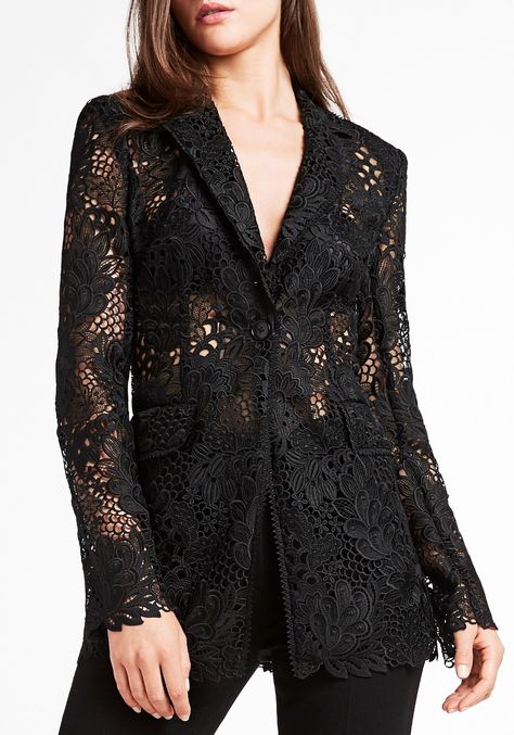 Elie Tahari Resort 2019 Lace Blazer Jacket, Lace Blazer, Amazing Fashion, Lace Dresses, Elie Tahari, 2019 Fashion, Vogue Runway, Style Guide, Work Outfits