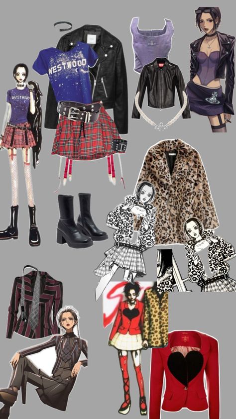 Nana osaki Outfits Moodboard, Nana Clothes, 70s Inspired Outfits, Nana Osaki, Midsize Outfits, Rocker Girl, Zombie Girl, Anime Inspired Outfits, Archive Fashion