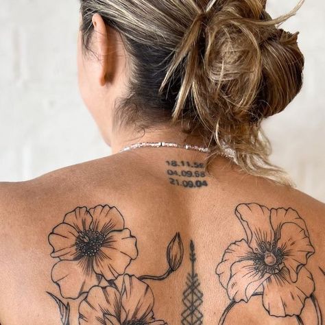 𝕮𝖍𝖊𝖑𝖘 𝖉𝖔𝖗𝖓 on Instagram: "Some more photos of jess’s back piece, beautiful poppies 🥀 #backtattoo #flowertattoo #flowers #finelinetattoo #poppies #poppiesofinstagram #blackworktattoo" Poppy Flower Back Tattoo, Poppy Back Tattoo, White Poppy Tattoo, Golden Poppy Tattoo, Poppy Flower Tattoo, Poppy Tattoo, Branch Tattoo, Flower Tattoo Back, Poppy And Branch