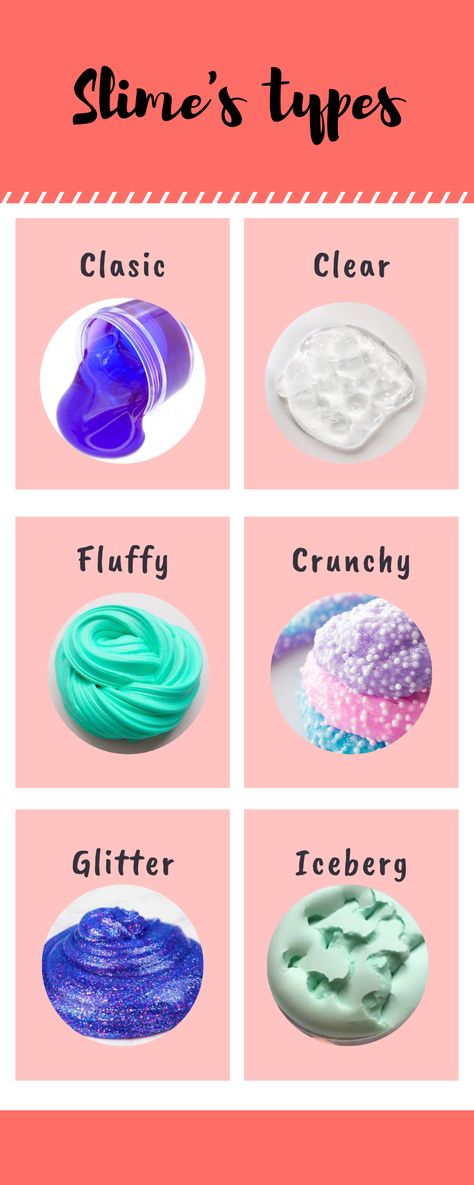 Different Types Of Slime Recipes, Slime Names Ideas List, Slime Business Name Ideas, How To Make Different Types Of Slime, Slime Buisness, Slime Ingredients List, Slime Types, Different Types Of Slime, Slime Names