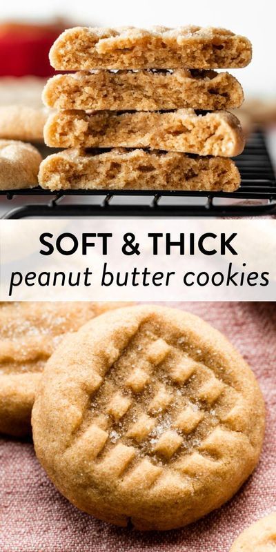 These soft, thick, melt-in-your-mouth peanut butter cookies may be the only peanut butter cookie recipe you ever use again. You need just 9 ingredients and can use processed or natural-style peanut butter! #peanutbutter #cookies #pbcookies #baking Peanut Butter Cookies Sallys Baking, Peanut Butter Cookies Recipe Soft, Crunchy Peanut Butter Cookies Easy, Sally’s Peanut Butter Cookies, Peanut Butter Cookies With Crunchy Pb, Moist Peanut Butter Cookies, Thick Peanut Butter Cookies, Sally Baking, Peanut Butter Cookie Recipe Soft