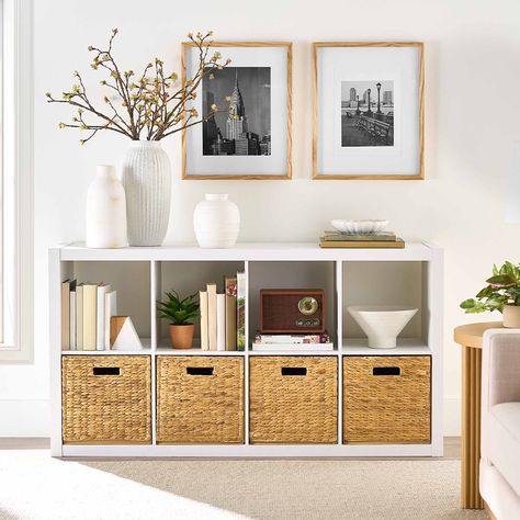 Better Homes & Gardens Artwork Storage, Cube Storage Bins, Cube Shelves, Furniture Bookshelves, Cube Organizer, Desktop Storage, White Texture, Cube Storage, Back Design