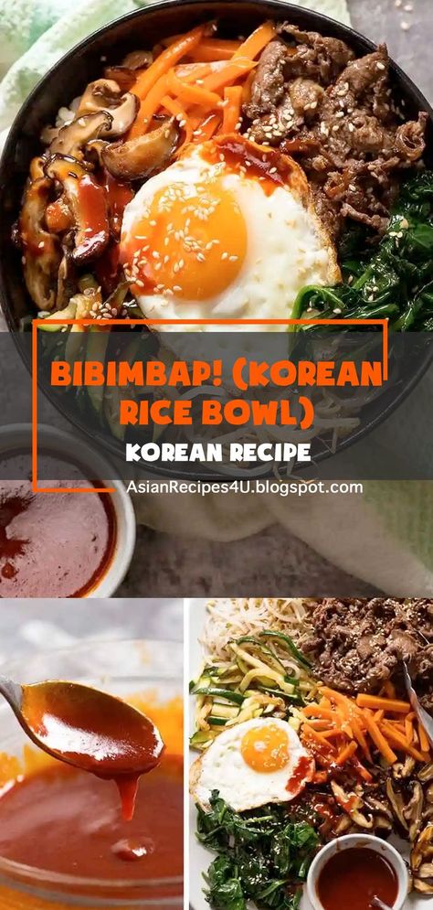 Bibimbap – Trust the Koreans to transform the humble rice bowl into a recipe that’s revered all around the world! With a kaleidoscope of seasoned sautéed vegetables, Korean marinated beef, and the signature fried egg, the thing that really seals the deal is the bright red, spicy Bibimbap Sauce that I can’t get enough of. #Korean #Recipes #Rice Korean Rice Bowl Recipe, Bibimbap Sauce, Korean Rice Bowl, Korean Food Side Dishes, Bibimbap Recipe, Quick Rice, Recipes Rice, Korean Rice, Sauce For Rice