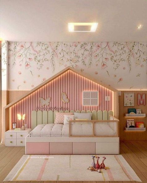 Beautiful Bed Designs, Kids Bed Design, Toddler Bedroom Girl, Kids Room Interior Design, Modern Kids Room, Kids Bedroom Inspiration, Toddler Room Decor, Kids Bedroom Designs, Baby Room Inspiration