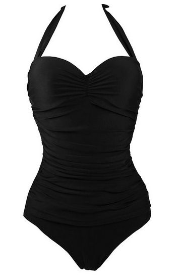 Cocoship 50s Elegant Inspired Retro Vintage One Piece Pin Up Monokinis Swimsuit Vintage One Piece, Swimming Swimsuit, Vintage Swimwear, Halter One Piece Swimsuit, Retro Mode, Costume Intero, Pullover Shirt, One Piece For Women, Monokini