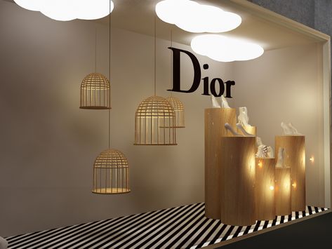 Show Window Design, Dior Window Display, Luxury Window Display, Blue Salon, Dior Store, Fashion Window Display, Window Display Retail, Store Window Display, Perfume Display