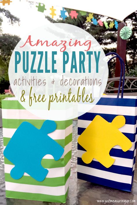 Games, activities, and ideas for throwing an amazing puzzle party Volunteer Party Themes, Quotes About Puzzles, Birthday Party Themes For Women, Party Themes For Women, Puzzle Pieces Quotes, Carnival Birthday Party Games, Party Ideas Games, Easy Decorations, Puzzle Decor