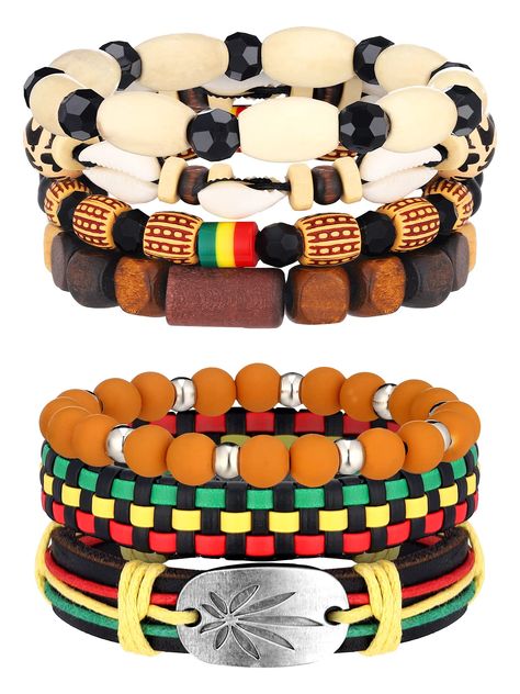 PRICES MAY VARY. Affordable Bracelets Set: the bracelet set consists of 7 pieces different braided bracelets, sufficient quantity and styles for you to match and replace, and these African bracelets for women are trendy and tribal in vintage styles, generous and temperament, suitable for most people and most occasions Adjustable Size: these beaded bracelets feature adjustable design with the knots, suitable for most wrists of men or women, teens or adults; You can apply the knots easily adjust t African Beaded Bracelets, African Bracelets, Bracelets Set, Bracelet Men, Braided Bracelet, Beaded Anklets, Mens Leather Bracelet, Leather Bracelets, Band Bracelet