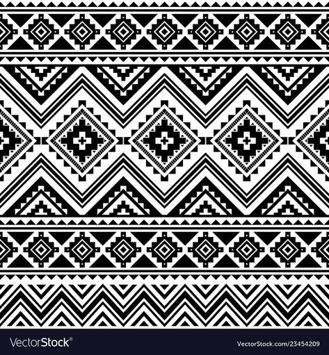 Ethnic Design Pattern, Lace Pattern Design, Black Geometric Pattern, Aztec Patterns Simple, Etnic Pattern, Geometric Aztec Pattern, Black And White Geometric Pattern, Geometric Patterns Black And White, Aztec Pattern Art