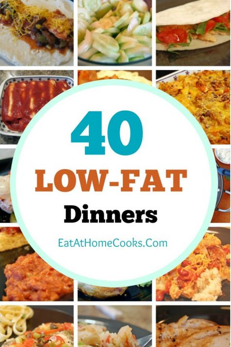 My Big Fat List of 40 Low-Fat Recipes! A round up of delicious dinners all low in fat. #lowfatrecipes #lowfatmeals Low Fat Diet Recipes, No Gallbladder, Low Fat Dinner Recipes, Low Fat Foods, Fat Free Recipes, Low Fat Meals, Gallbladder Diet, Healthy Low Fat Recipes, Gallbladder Surgery