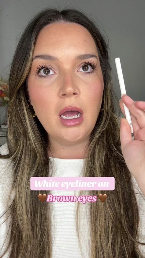 Eyeliner tips - everytime i try white eyeliner on my waterline i look ... | white eyeliner | TikTok White Eyeliner On Waterline, Makeup Waterline, White Eyeliner Makeup Waterline, White Waterline Makeup, White Waterline, Clinically Insane, Eyeliner Tips, White Eyeliner, I Try