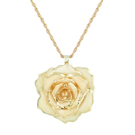 ZJchao 30mm Golden Necklace Chain with 24k Gold Dipped Real Rose Pendant Gift for Women Feminine Necklace, Antler Necklace, Real Rose, Real Gold Jewelry, Golden Necklace, Amazing Gifts, Rose Pendant, Leaf Jewelry, Silver Jewelry Pendant