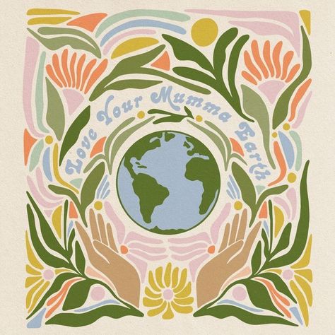 Earth Day Drawing, We Are All Unique, Earth Day Posters, Small Gestures, Earth Art, Happy Earth, Mural Art, Art Abstrait, Earth Day