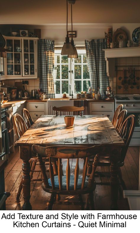 You might think farmhouse kitchen curtains are purely decorative, but they do more than just look charming. You can combine practicality with a rustic Country House Kitchen Farmhouse Style, Antique Kitchen Aesthetic, Tiny Farmhouse Decor, 1920s Farmhouse Decor, Victorian Farmhouse Interior Kitchen, Homestead Interior Design, Cozy Country Aesthetic, Old Farmhouse Aesthetic Interior, Southern Vintage Home Decor