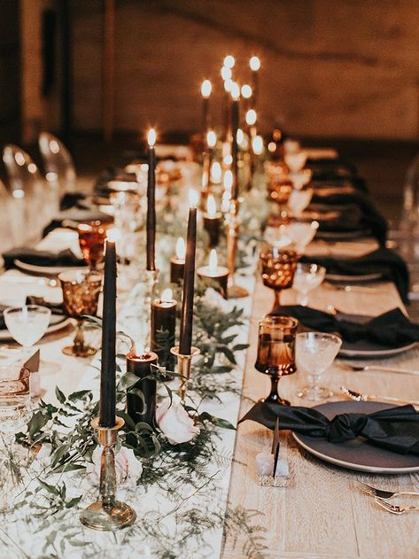 - thehonniebear - Modern Romantic Wedding, Wedding Table Designs, Nye Wedding, Tafel Decor, Moody Wedding, Engagement Ideas, Wedding Inspiration Fall, Wildest Dreams, Long Table