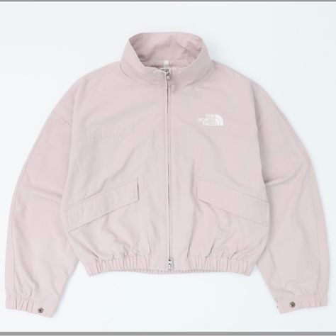 From Buyma.Us Casual Style Nylon Street Style Plain Logo Jacket Cropped Bomber Jacket Style. Asian Fit. Light Pink Color North Face Jacket White, The North Face Jackets White, Cute Pink Warm Outerwear, Pink The North Face Outerwear With Pockets, The North Face Pink Spring Outerwear, All Star Cheer Uniforms, Light Pink Jacket, Suede Fringe Jacket, Winter Fit