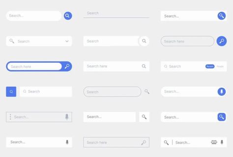 Search Field UI Kit Figma Search Ux Design, Website Search Bar Design, Search Web Design, Search Bar Ui, Search Ui Design, Search Bar Design, Responsive Web Design Layout, Form Design Web, Search Ui