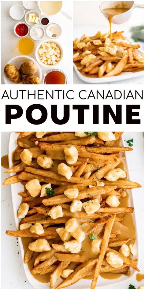 Turkey Poutine, Poutine Gravy Recipe, Poutine Bar, Poutine Recipes, Poutine Gravy, Cheese Curds Recipe, Canadian Poutine, Poutine Fries, Poutine Recipe